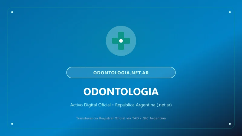 Identidad visual y presentación comercial del nombre de dominio odontologia.net.ar en venta